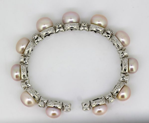 Vintage Chantecler South Sea Pearl and Diamond Bangle