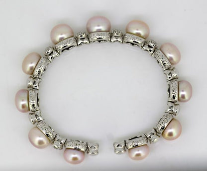 Vintage Chantecler South Sea Pearl and Diamond Bangle