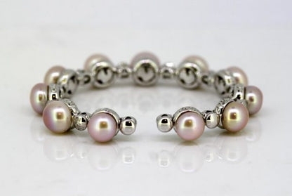 Vintage Chantecler South Sea Pearl and Diamond Bangle