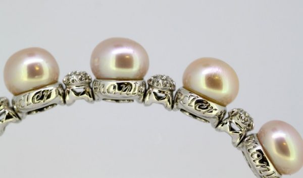 Vintage Chantecler South Sea Pearl and Diamond Bangle
