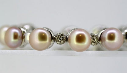Vintage Chantecler South Sea Pearl and Diamond Bangle