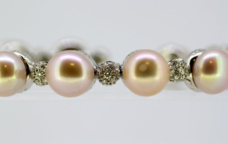 Vintage Chantecler South Sea Pearl and Diamond Bangle