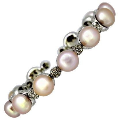 Vintage Chantecler South Sea Pearl and Diamond Bangle