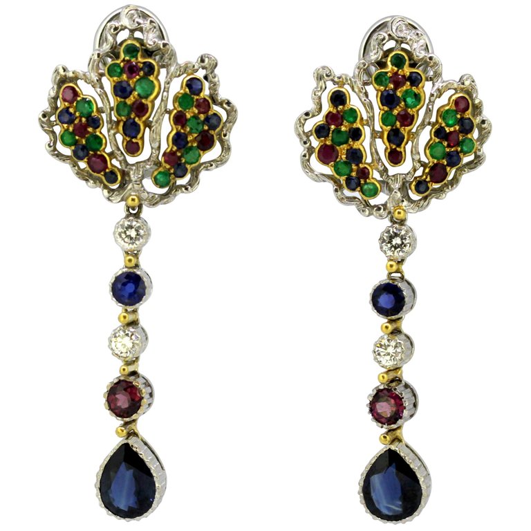 Vintage Buccellati 18ct White Gold Clip on Earrings