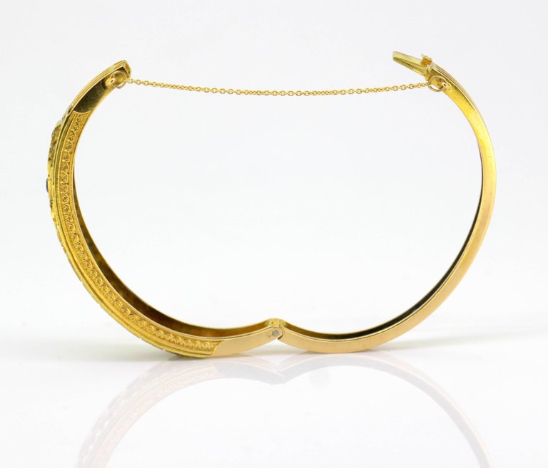 Antique Art Deco Sapphire and Diamond Bangle