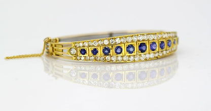 Antique Art Deco Sapphire and Diamond Bangle