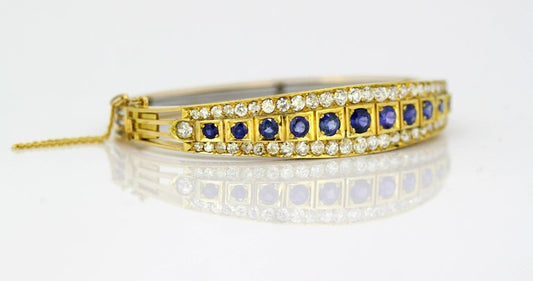 Antique Art Deco Sapphire and Diamond Bangle