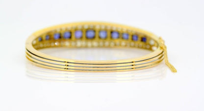 Antique Art Deco Sapphire and Diamond Bangle