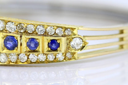 Antique Art Deco Sapphire and Diamond Bangle