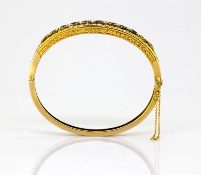 Antique Art Deco Sapphire and Diamond Bangle