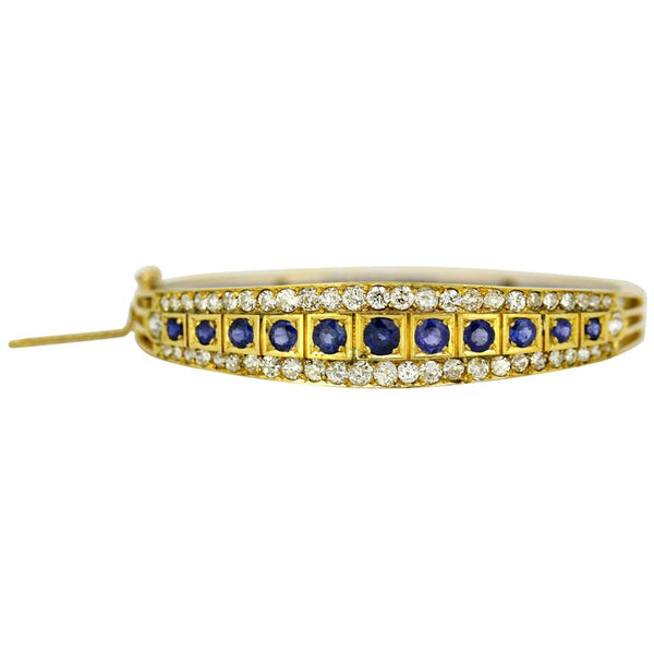 Antique Art Deco Sapphire and Diamond Bangle