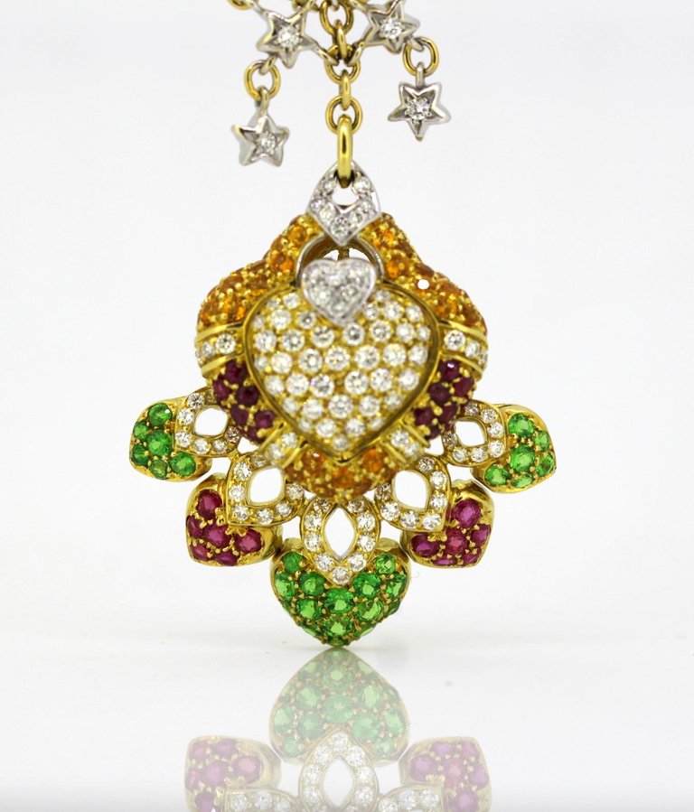 Vintage 18ct Yellow Gold Heart Pendant Necklace