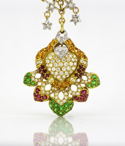 Vintage 18ct Yellow Gold Heart Pendant Necklace