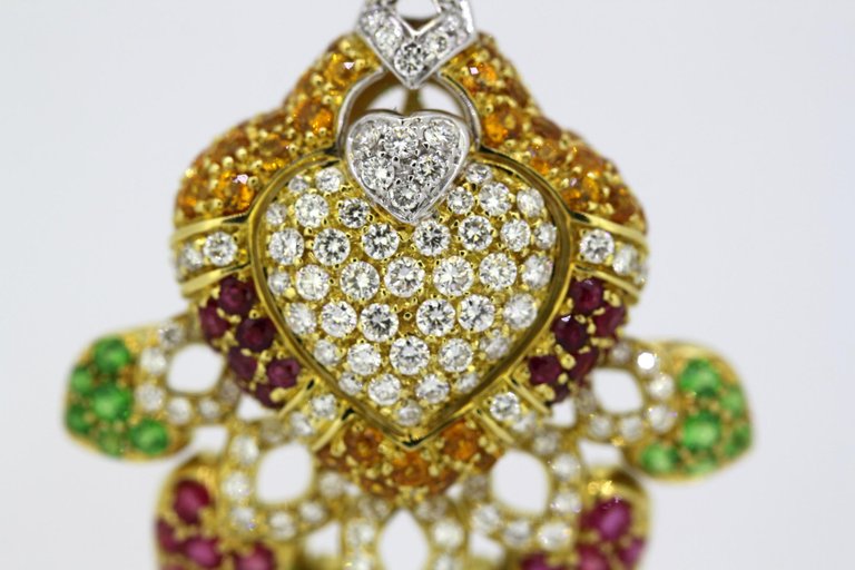 Vintage 18ct Yellow Gold Heart Pendant Necklace