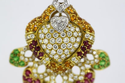 Vintage 18ct Yellow Gold Heart Pendant Necklace