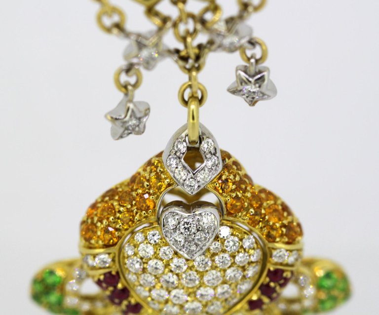 Vintage 18ct Yellow Gold Heart Pendant Necklace