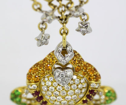 Vintage 18ct Yellow Gold Heart Pendant Necklace