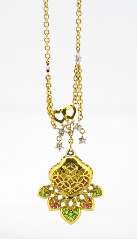 Vintage 18ct Yellow Gold Heart Pendant Necklace