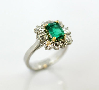 Vintage Emerald and Diamond Ring