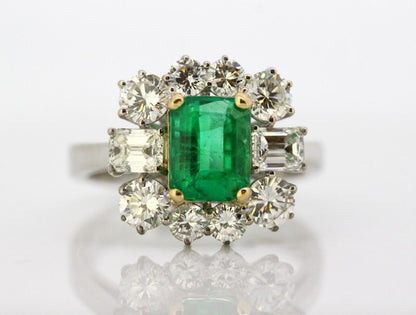 Vintage Emerald and Diamond Ring