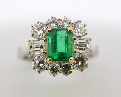 Vintage Emerald and Diamond Ring