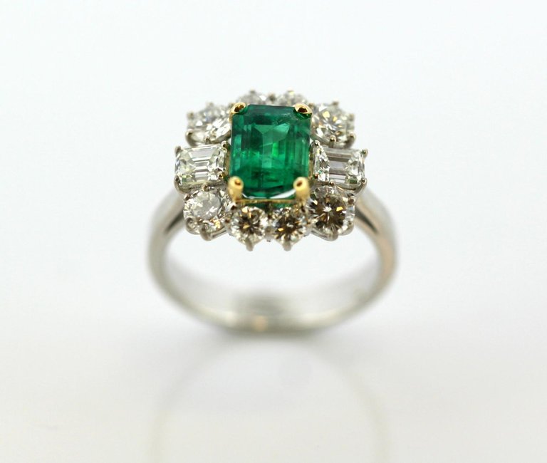 Vintage Emerald and Diamond Ring