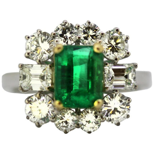 Vintage Emerald and Diamond Ring
