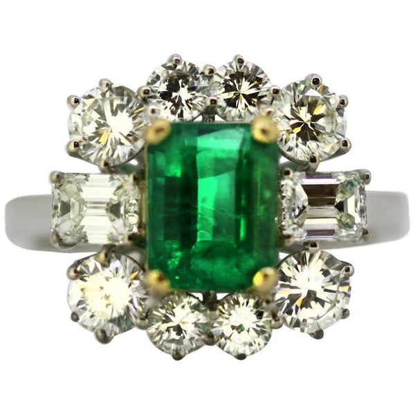 Vintage Emerald and Diamond Ring