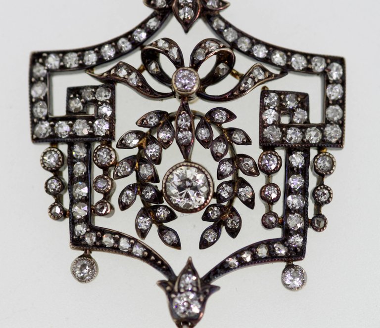 Antique Belle Époque Diamond Pendant Necklace