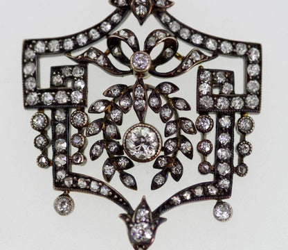 Antique Belle Époque Diamond Pendant Necklace