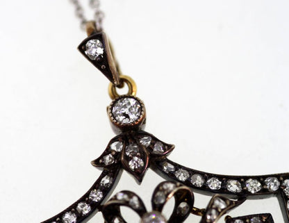 Antique Belle Époque Diamond Pendant Necklace