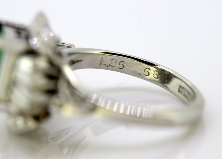 Emerald and Diamond Platinum Ring