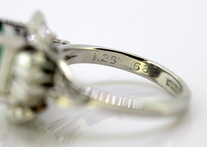 Emerald and Diamond Platinum Ring