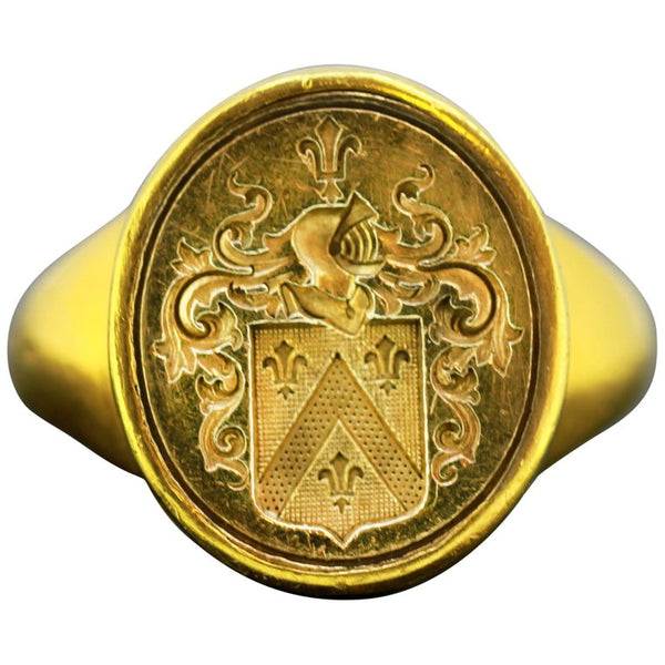 Antique Georgian 18ct Yellow Gold French Seal Ring