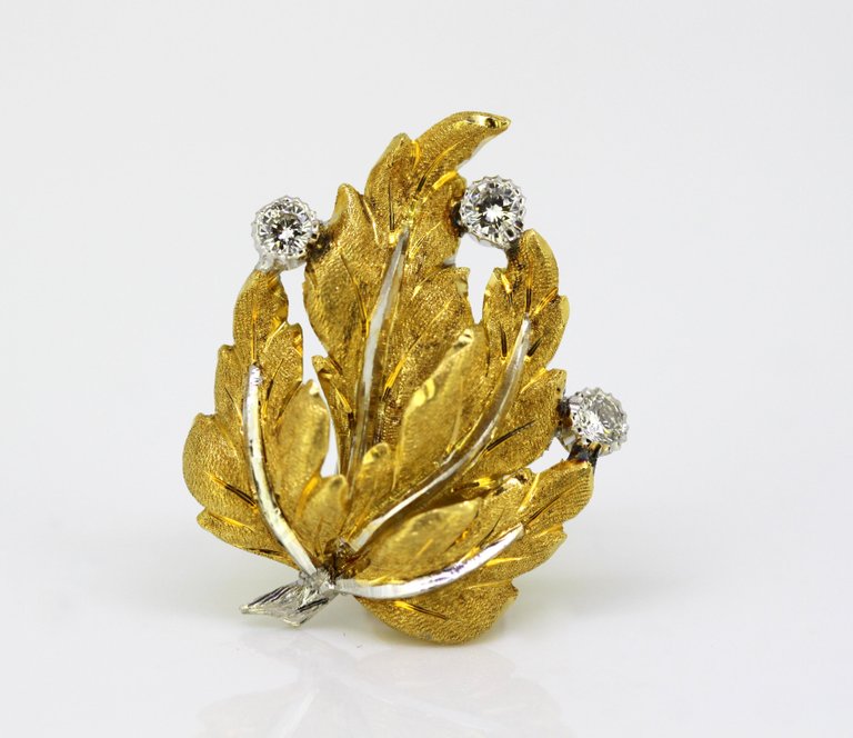 Vintage Buccellati Diamond Clip On Earrings