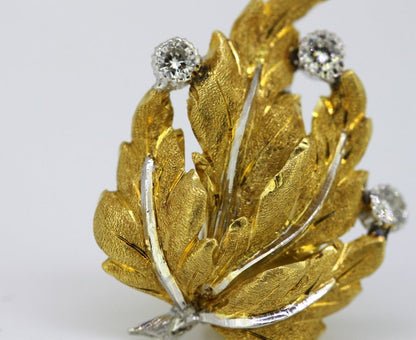 Vintage Buccellati Diamond Clip On Earrings