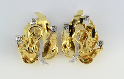 Vintage Buccellati Diamond Clip On Earrings