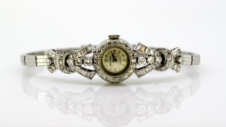Vintage Rolex Custom Made Diamond Wristwatch