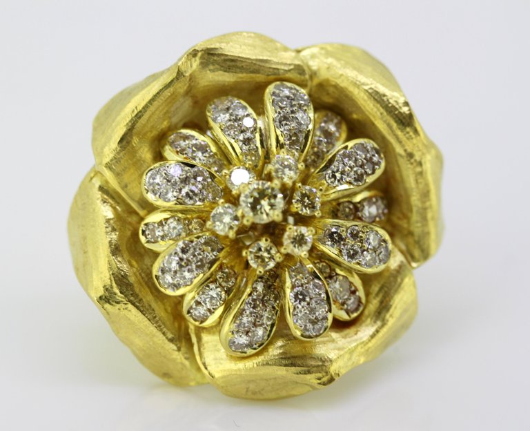 Vintage Boris Lebeau Diamond Clip On Earrings