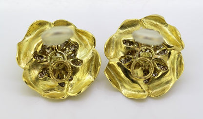Vintage Boris Lebeau Diamond Clip On Earrings