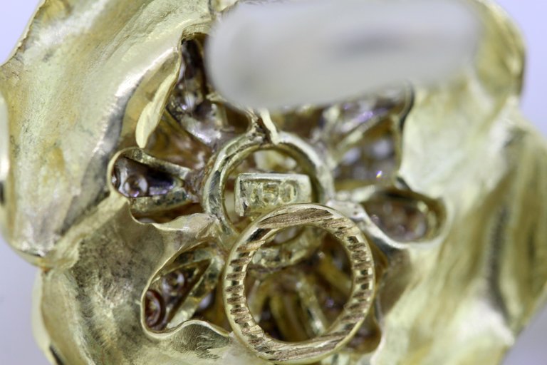 Vintage Boris Lebeau Diamond Clip On Earrings