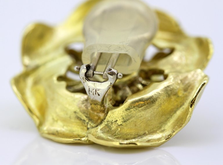 Vintage Boris Lebeau Diamond Clip On Earrings