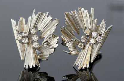 Vintage Boucheron Diamond Clip On Earrings