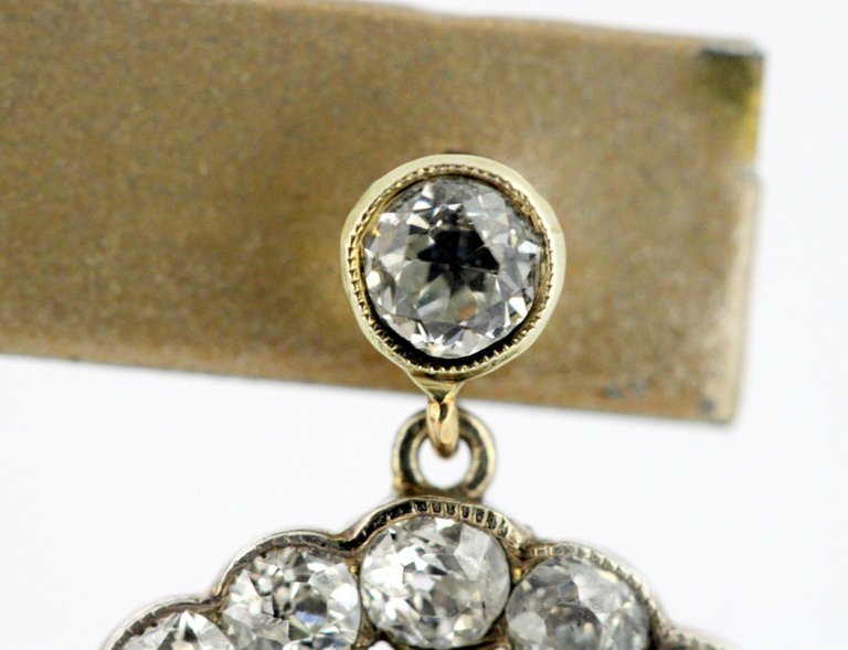 Antique Victorian Onyx and Diamond Earrings