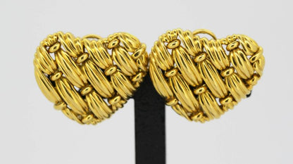 Vintage Tiffany and Co. 18ct Yellow Gold Heart Earrings