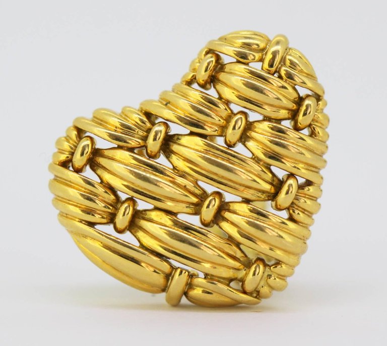 Vintage Tiffany and Co. 18ct Yellow Gold Heart Earrings