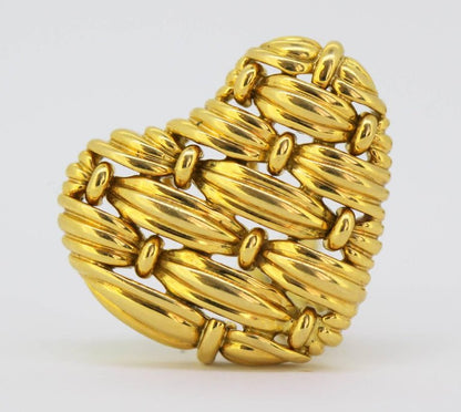 Vintage Tiffany and Co. 18ct Yellow Gold Heart Earrings