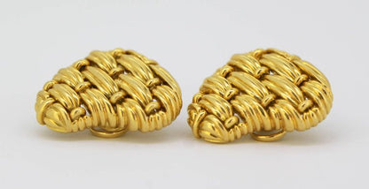 Vintage Tiffany and Co. 18ct Yellow Gold Heart Earrings