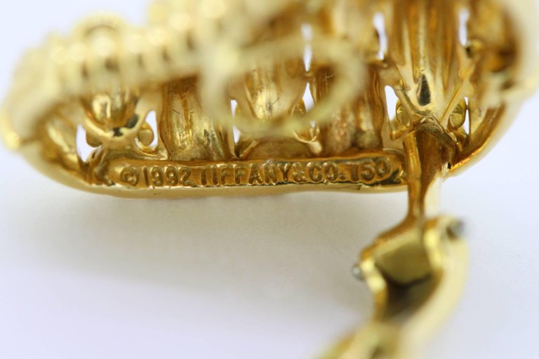 Vintage Tiffany and Co. 18ct Yellow Gold Heart Earrings