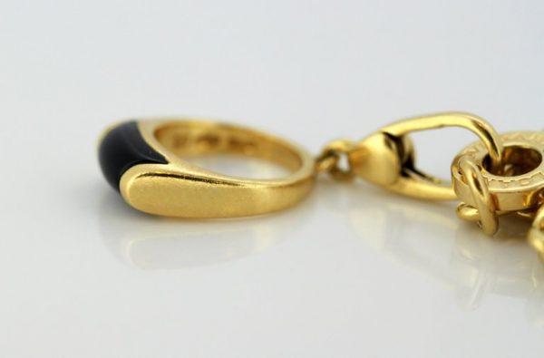 Vintage Bulgari Onyx and Lapis Lazuli Charm Bracelet